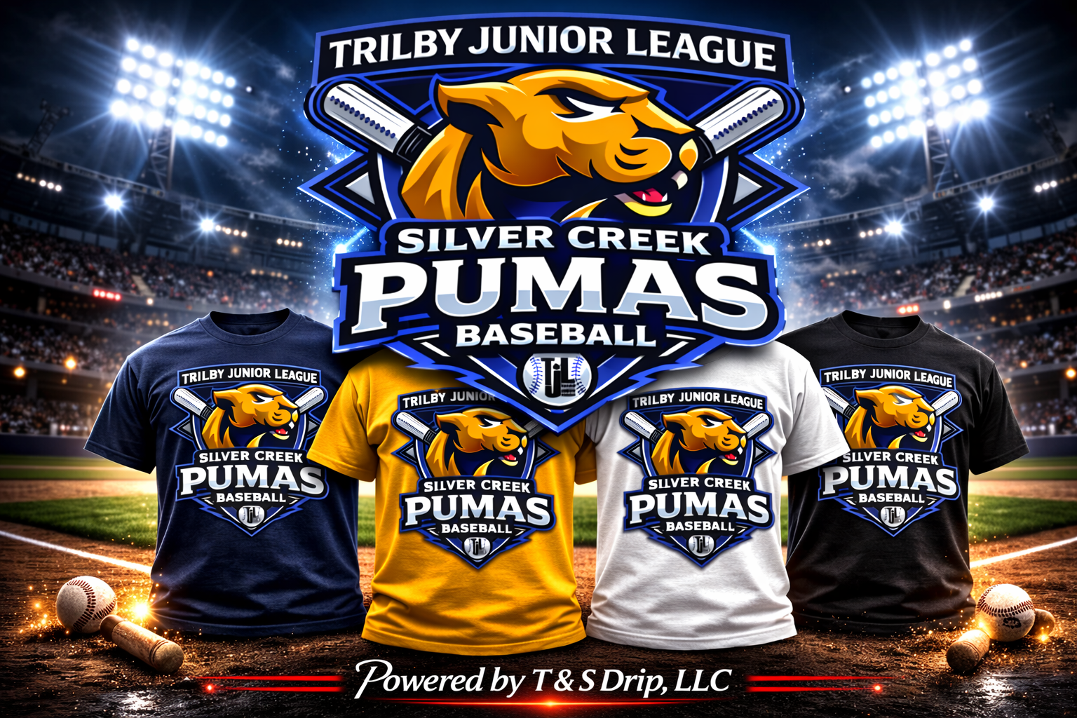 Silver Creek Pumas Baseball Shirt - Trilby Junior League
