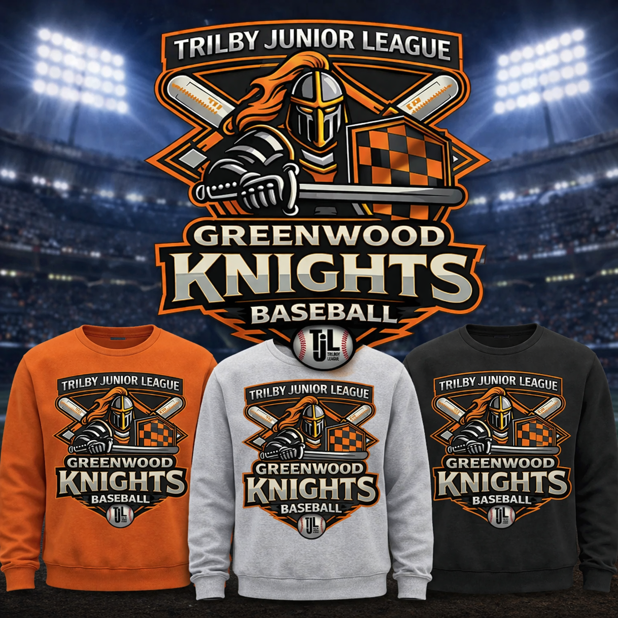 Greenwood Knights Crewneck - Trilby Baseball League