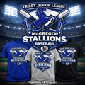 McGregor Stallions Baseball Shirt - Trilby Junior League