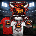 Shoreland Firebirds T Shirt - Trilby Baseball League
