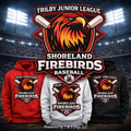 Shoreland Firebirds Hoodie - Trilby Baseball League