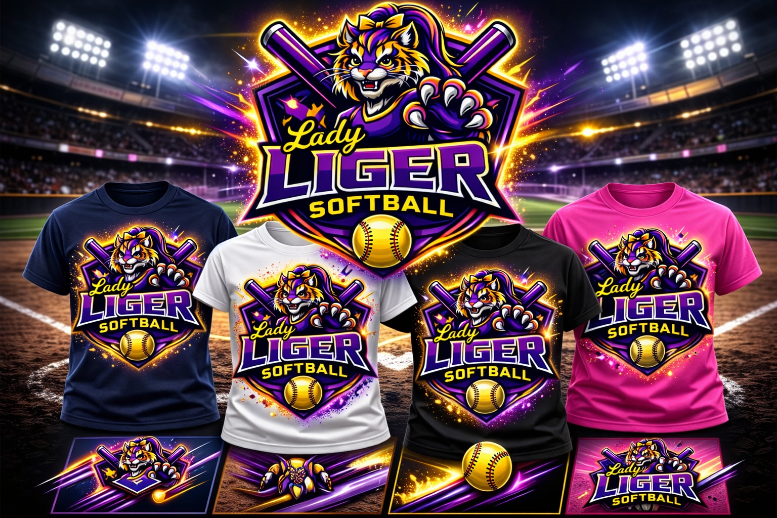 Lady Liger T Shirt - Trilby Softball League
