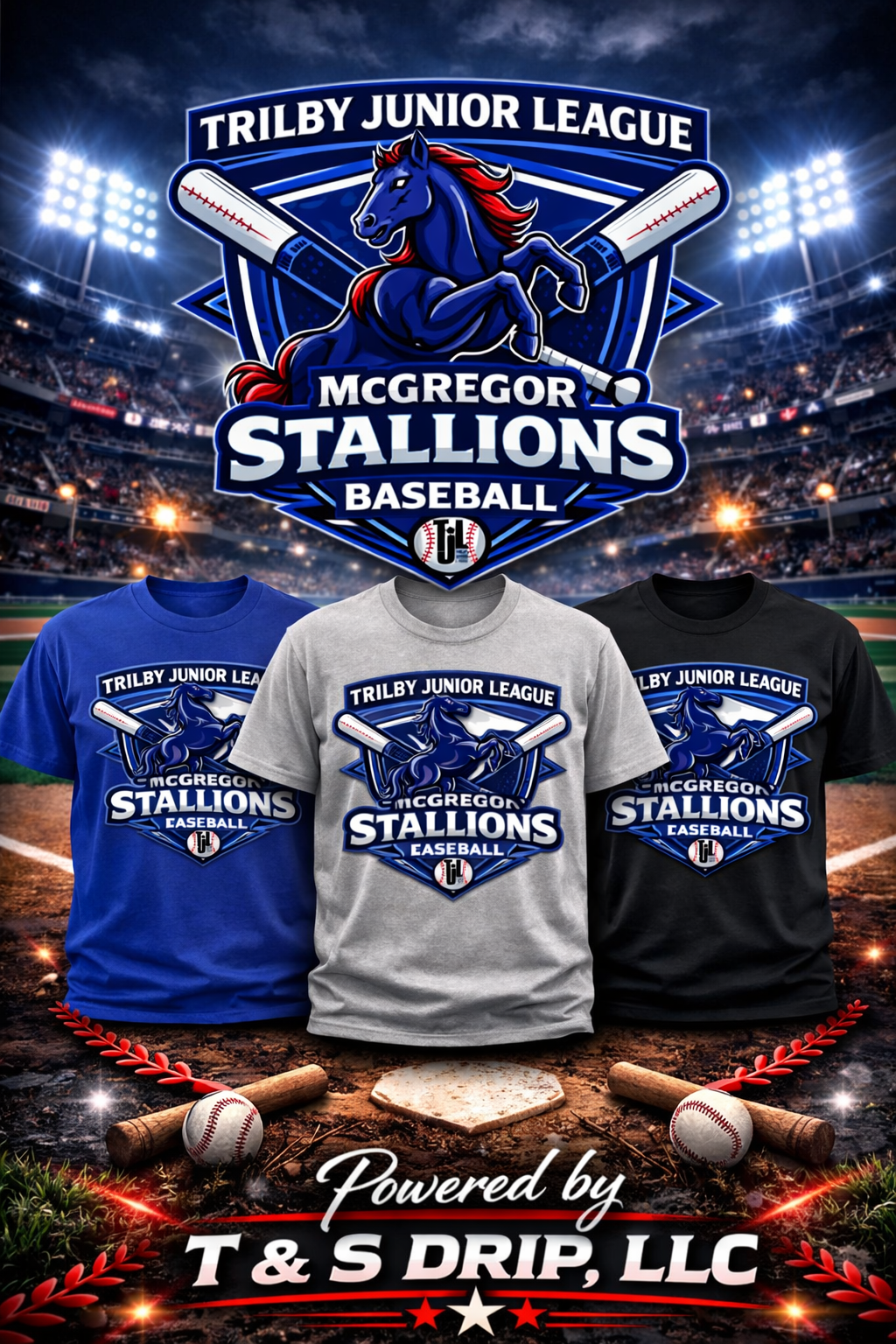 McGregor Stallions Baseball Shirt - Trilby Junior League