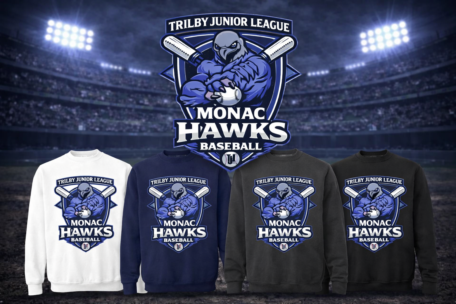 Monac Hawks Crewneck - Trilby Junior League
