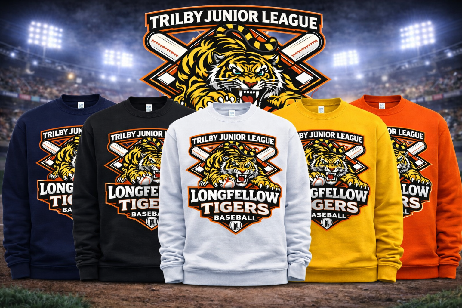 Longfellow Tigers Crewneck - Trilby Junior League
