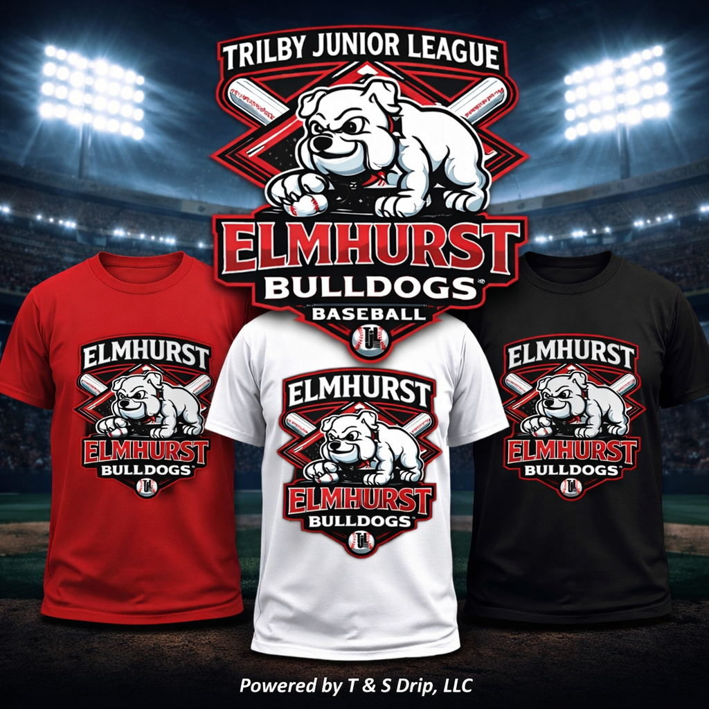 Elmhurst Bulldogs Baseball Shirt - Trilby Junior League