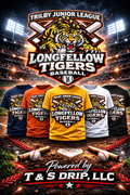 Longfellow Tigers T Shirt - Trilby Baseball League