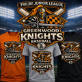 Greenwood Knights T Shirt - Trilby Baseball League