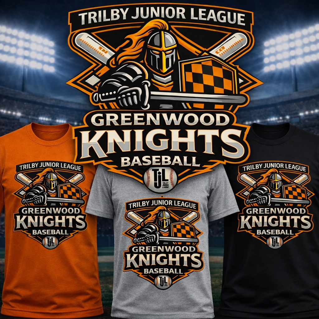 Greenwood Knights T Shirt - Trilby Baseball League